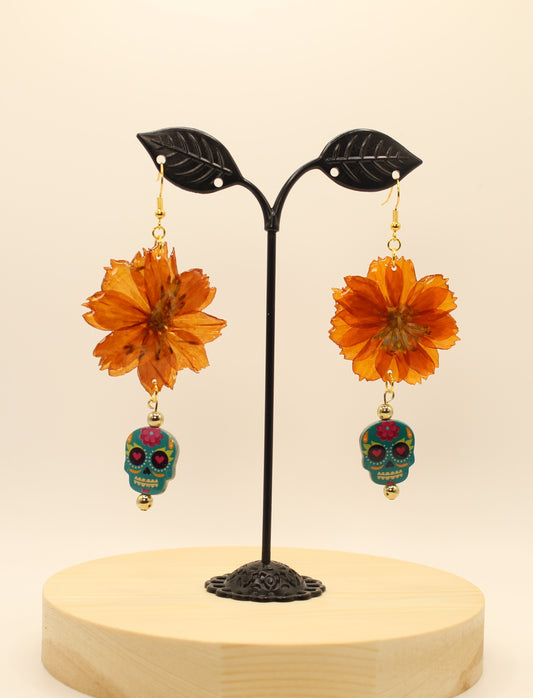 Orange Delphinium with Skulls